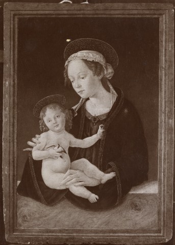 Anonimo — Aquili Antonio (Antoniazzo Romano) - seguace - sec. XV/ XVI - Madonna con Bambino — insieme